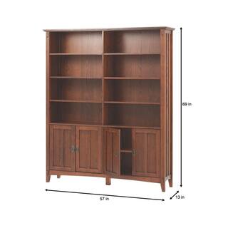 Home Decorators Collection 69 in. Medium Oak Brown Wood Adjustable 8-Shelf Standard Bookcase 9224400550