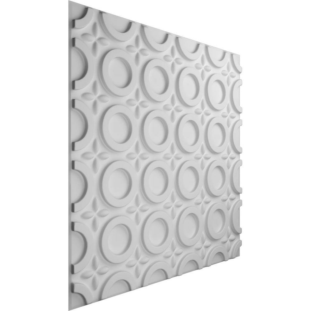 Ekena Millwork 19-58W x 19-58H Abstract EnduraWall Decorative 3D Wall Panel White (10-Pack for 26.75 Sq.Ft.) WP20X20ASWH-CASE-10