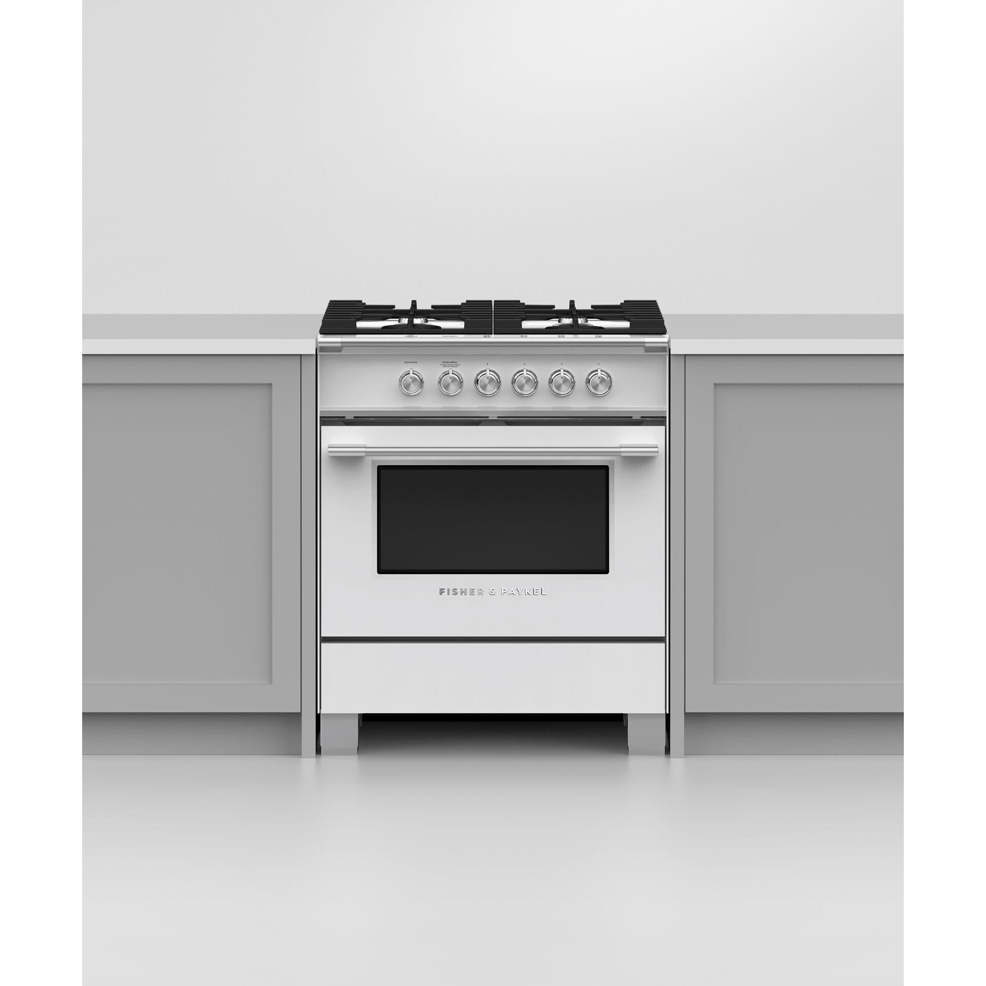 Fisher & Paykel 30-inch Freestanding Gas Range with AeroTech? Technology OR30SCG4W1