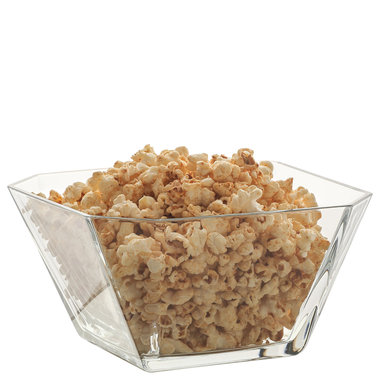 LAV Karen Clear Glass Salad Bowl 64 oz - Large Popcorn Bowl Square Design