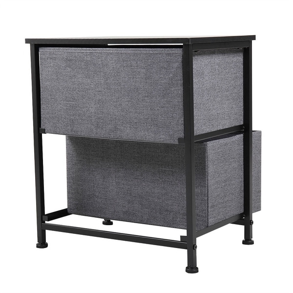 2-Tier Utility Dresser Side Table Nightstand