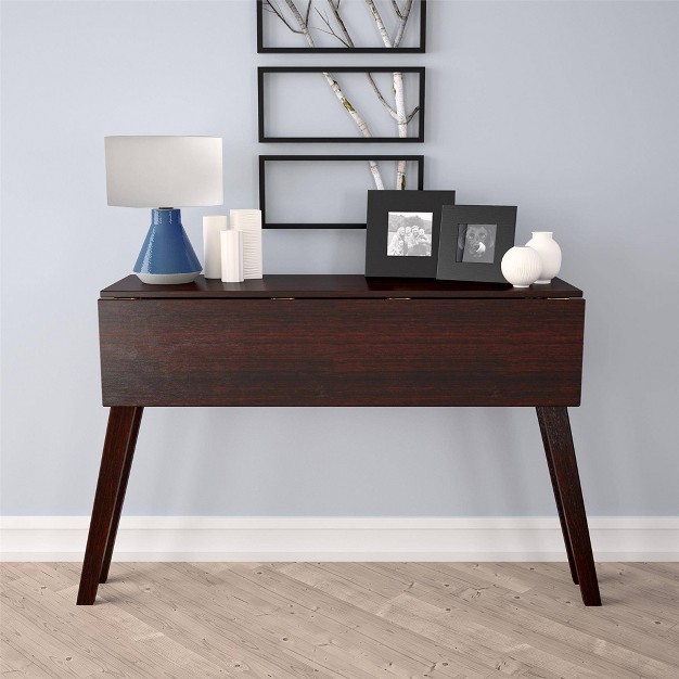 Wood Drop Leaf Dining amp Console Table Dark Mahogany