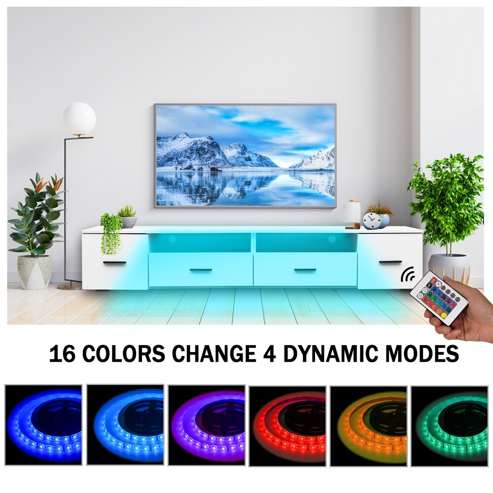 Stand for TV Up to 90 Inch  Large Led TV Stand with 4 Storage Drawers