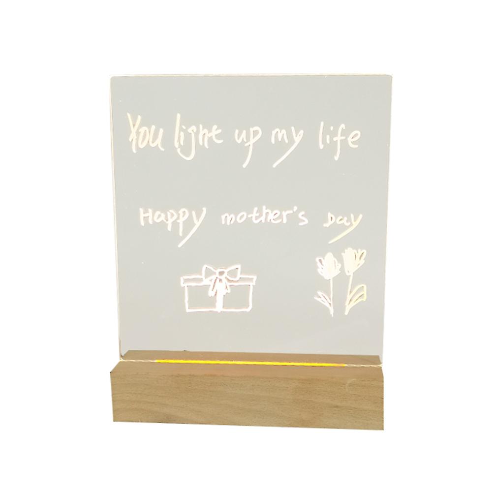 Desktop Luminous Memo Note Board Plug In LED Lamp Base DIY Graffiti Acrylic Message Night Light