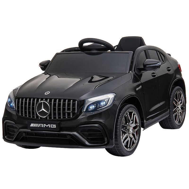 Aosom 12V Ride On Toy Car for Kids with Remote Control Mercedes Benz AMG GLC63S Coupe 2 Speed with Music Electric Light Red