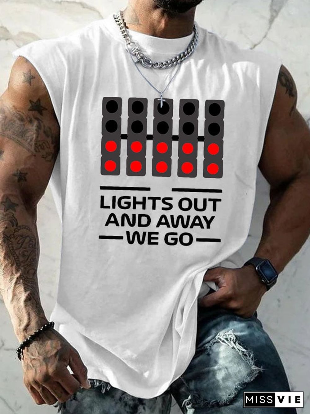 Men's Lights Out And Away We Go Tank Top