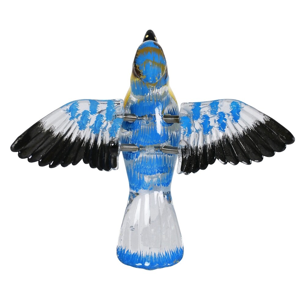 Exhart Solar WindyWing Garden Stake Set of Cardinal  Hummingbird and Blue Bird with Colored LED Lights  4 by 27 Inch