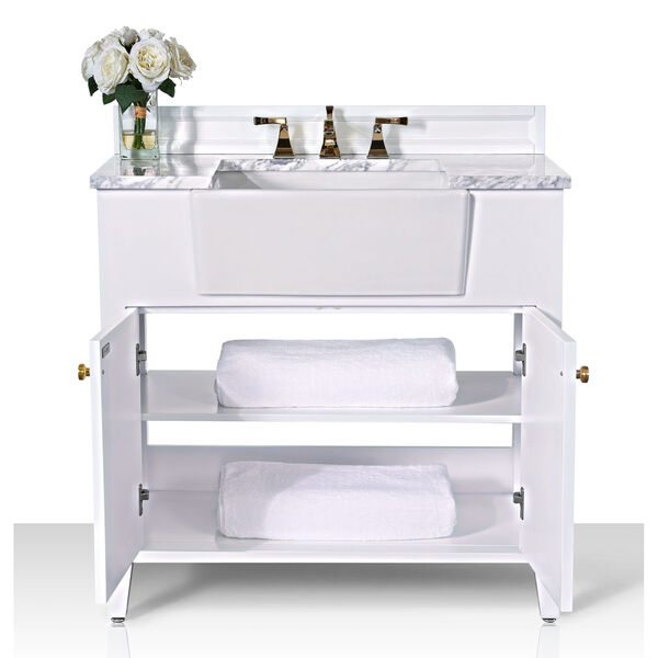 Adeline White 36-Inch Vanity Console with Farmhouse Sink