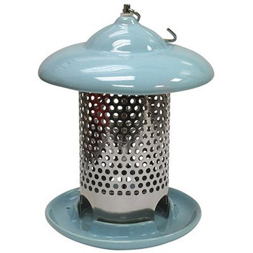 Heath Outdoor Products - Bird Stop Ceramic Bird Feeder， Light Blue