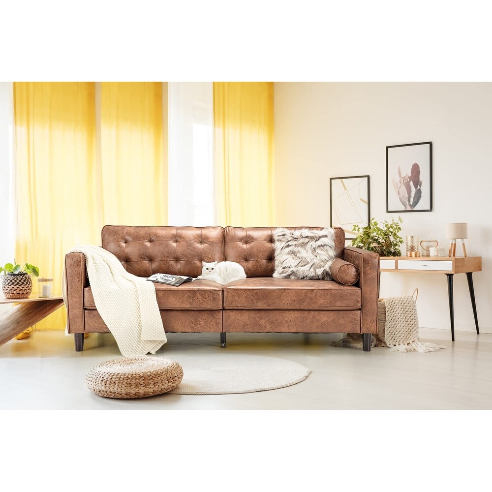 AECOJOY Sofa Couch with 2 Bolster Pillows