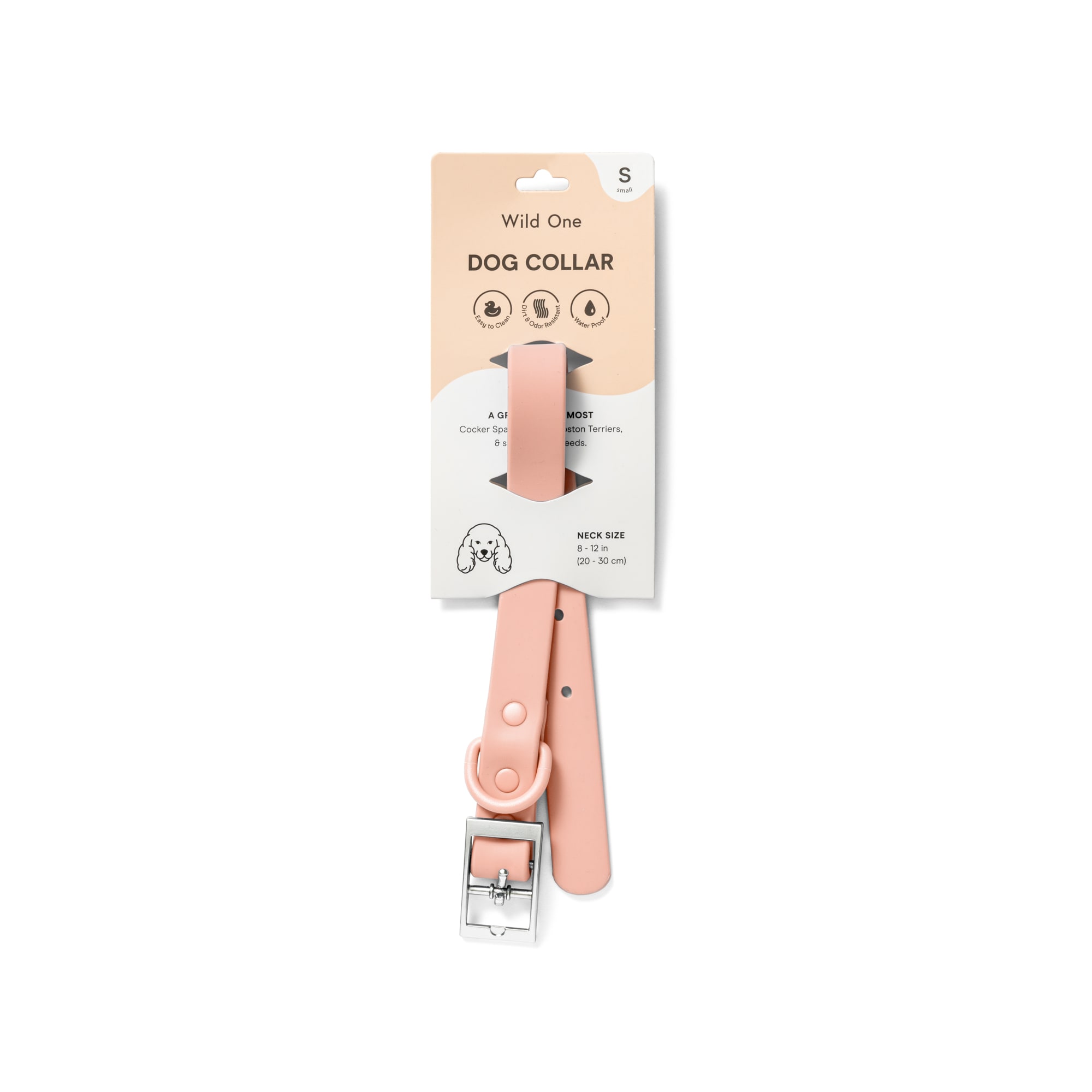 WILD ONE Blush Dog Collar， Small