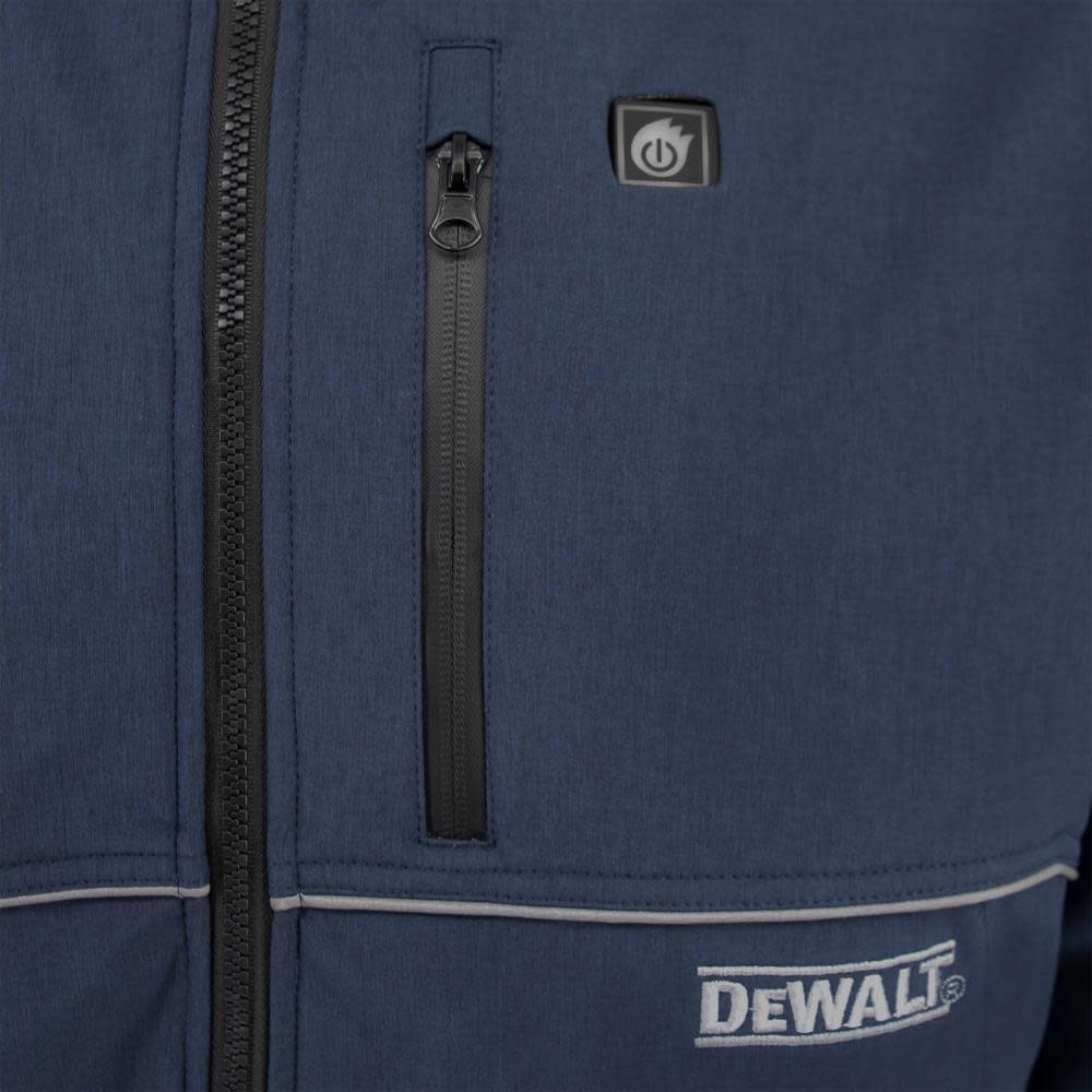 DEWALT Mens Heated Soft Shell Jacket Kit with Sherpa Lining Kitted Navy Medium ;