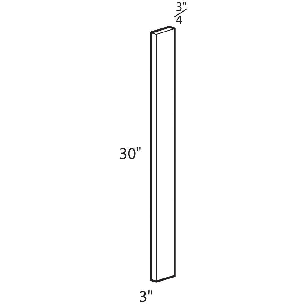 Contractor Express Cabinets Vesper White Shaker Assembled Plywood 3 in. x 30 in. x 0.75 in. Kitchen Cabinet Filler Strip FS30-AVW