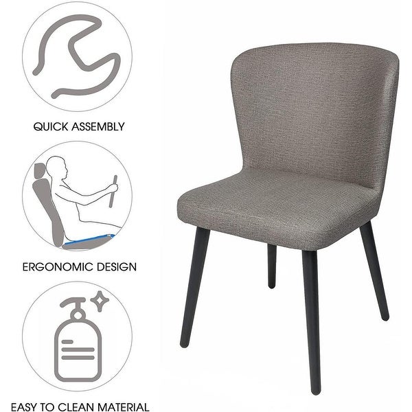 Set of 2 Kitchen Dining Room Chair Leather Chair with Fire Retardant and Water Repellent Vinyl Seat， Grey - 17.7