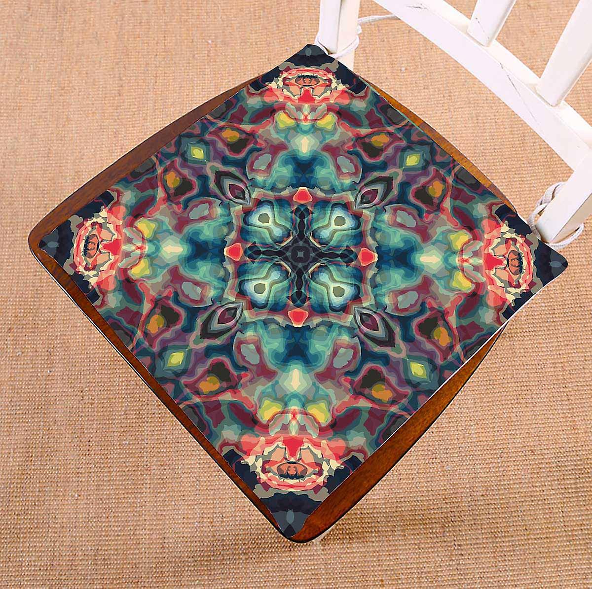 Kaleidoscope Style Ornament Chair Pads Chair Mat Seat Cushion Chair Cushion Floor Cushion 40x40 Cm