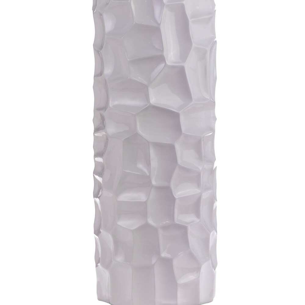 Textured Honeycomb Vase // White  52\