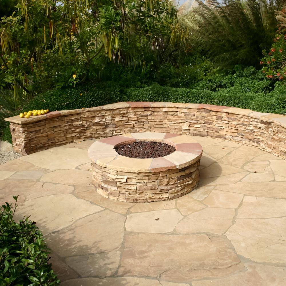 Southwest Boulder  Stone 16 in. x 12 in. x 2 in. 120 sq. ft. Arizona Classic Oak Natural Flagstone for Landscape Gardens and Pathways 02-0180