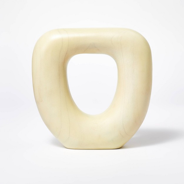 Modern Teak Wood Sculpture White Designed With Studio Mcgee