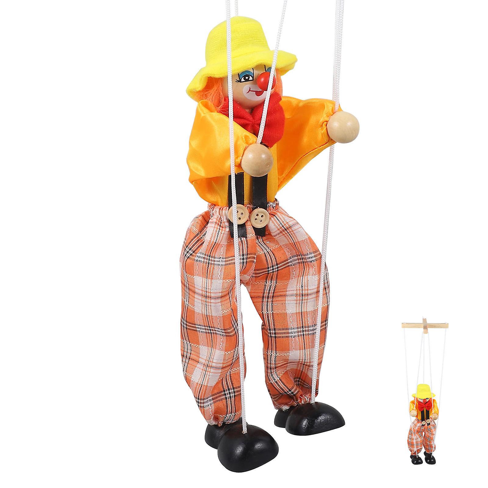 Clown Marionette Puppet Wooden Marionette Toy Funny Marionette String Puppet