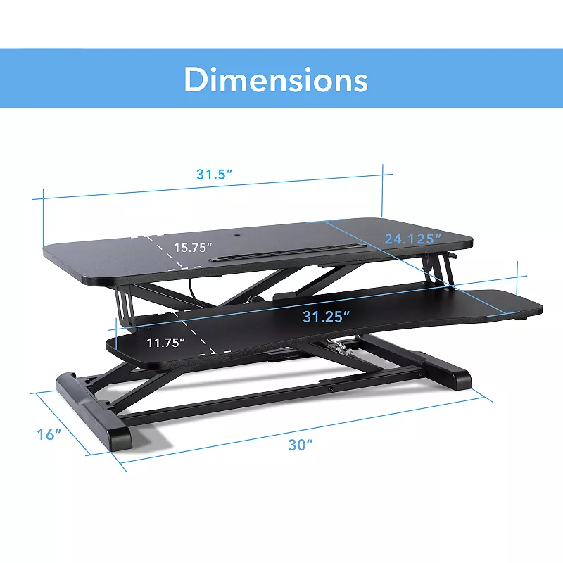 Atlantic Large Standing Desk Converter Table Decor