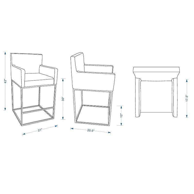 MANHATTAN COMFORT Ambassador Bar Stool 2-piece Set