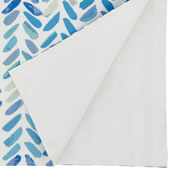 Saro Lifestyle Watercolor Table Runner With Chevron Design