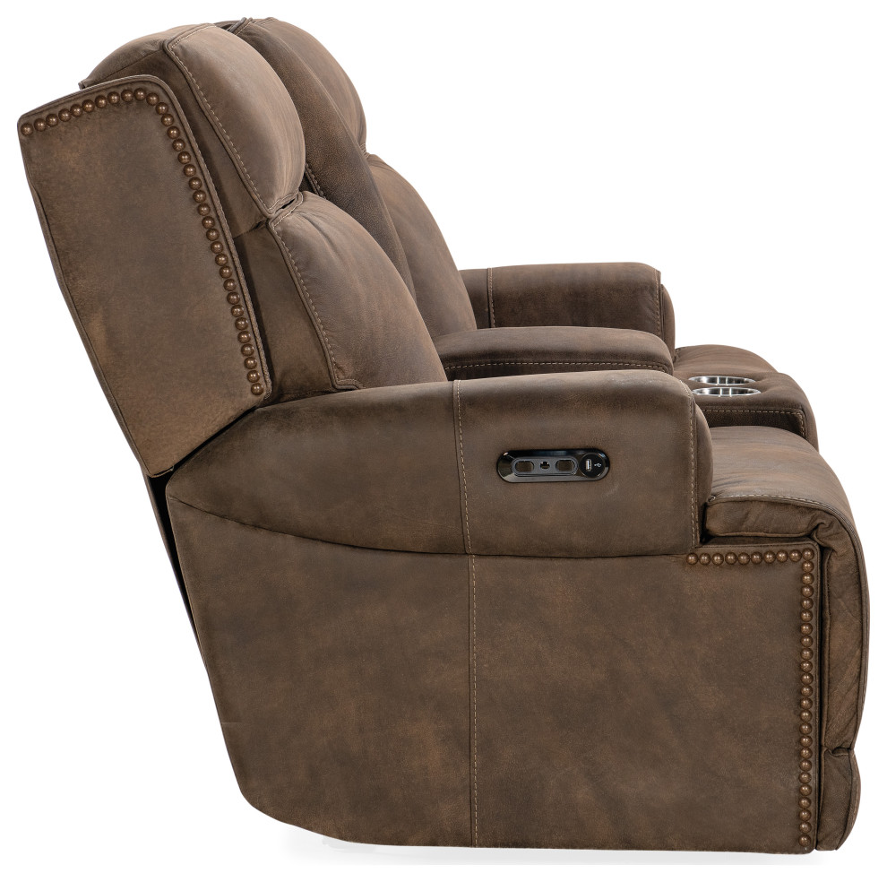 Wheeler Power Console Loveseat With Power Headrest   Loveseats   by Buildcom  Houzz