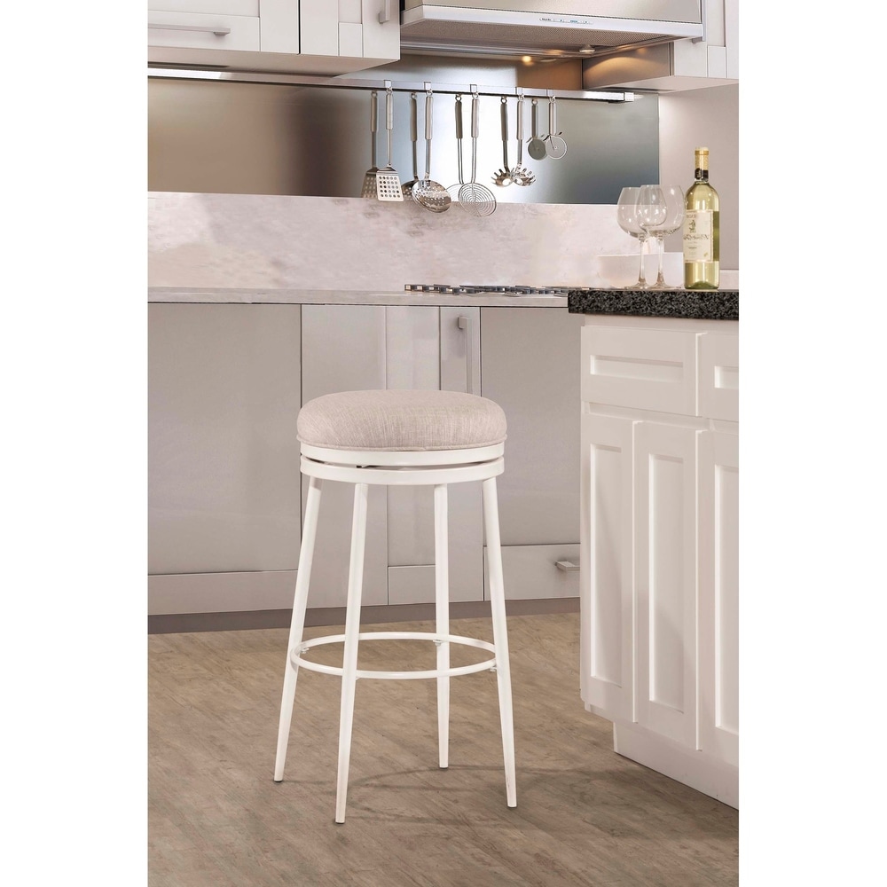 Hillsdale Furniture Aubrie Swivel Backless Counter Stool  Off White