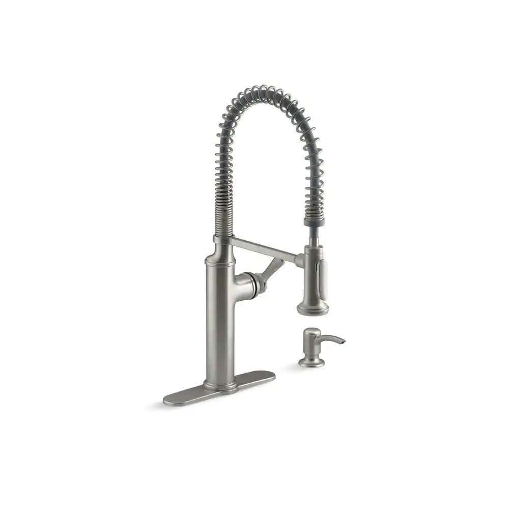 Kohler Sous Pro-Style Single-Handle Pull-Down Sprayer Kitchen Faucet In Vibrant Stainless