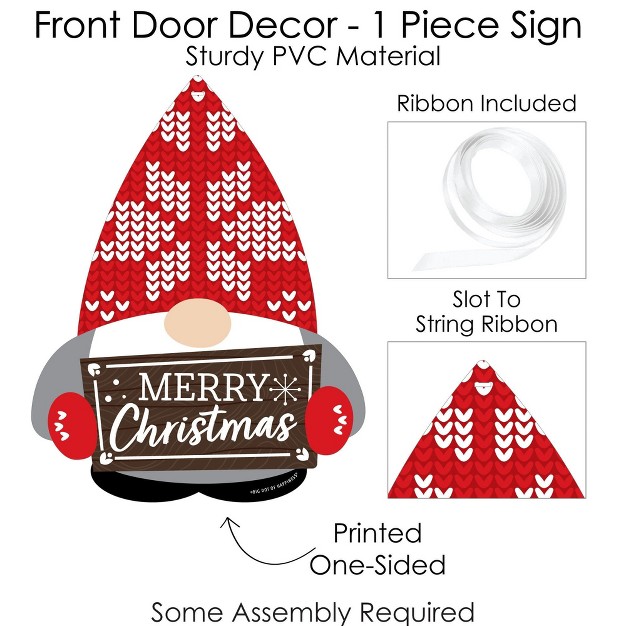 Big Dot Of Happiness Christmas Gnomes Hanging Porch Holiday Party Outdoor Decorations Front Door Decor 1 Piece Sign