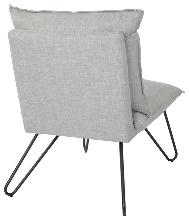 Riverdale Chair in Dove Gray Fabric with Black Legs   Industrial   Armchairs And Accent Chairs   by Homesquare  Houzz