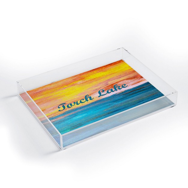 Studio K Originals Torch Lake Sunset Dream Ii Acrylic Tray Deny Designs