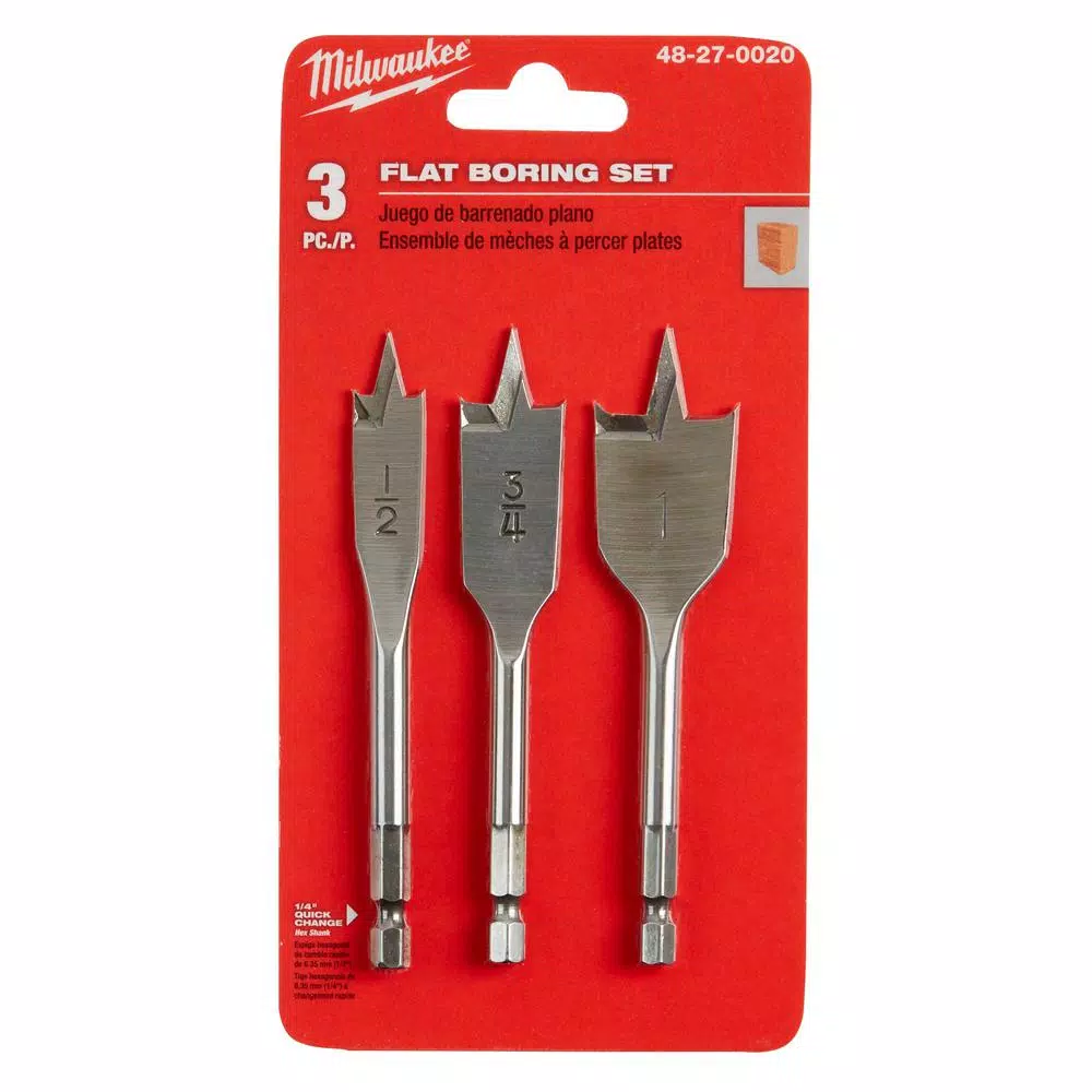 Milwaukee High Speed Wood Spade Bit Set (3-Piece) and#8211; XDC Depot