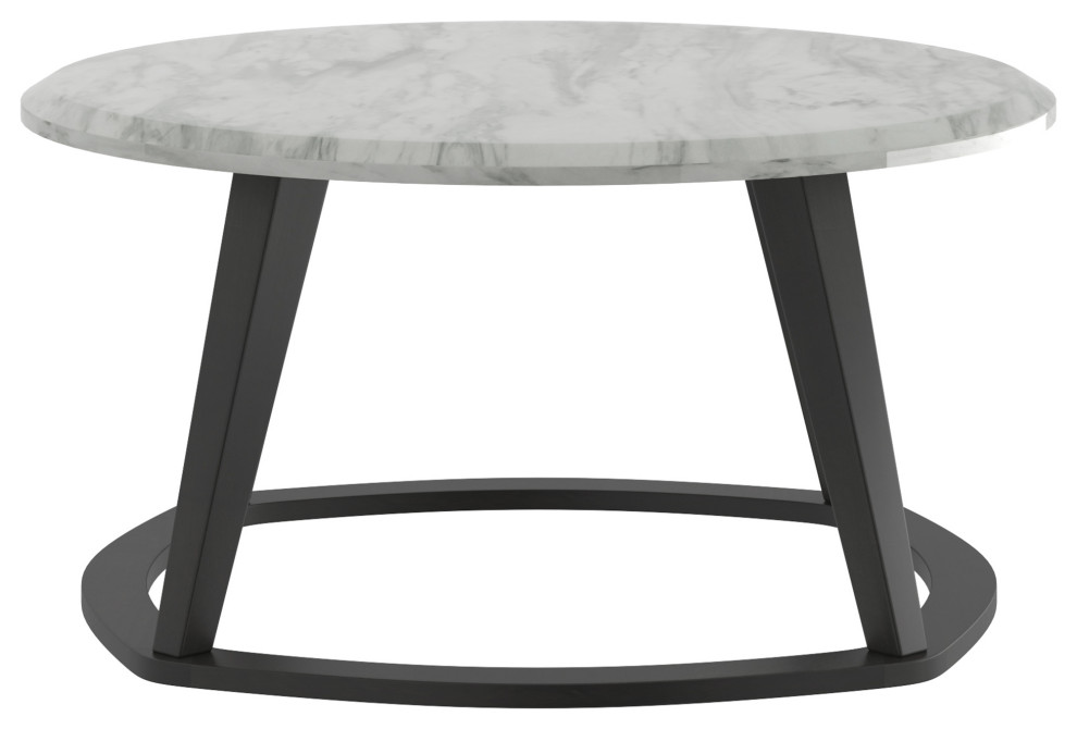 Faux Marble Round Coffee Table   Transitional   Coffee Tables   by HedgeApple  Houzz