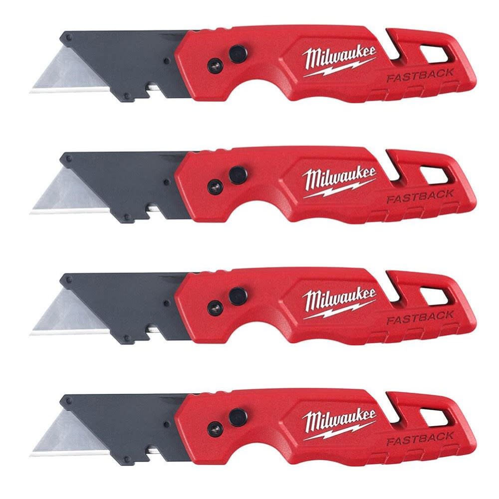 MW 4pk FASTBACK Folding Utility Knife with Blade Storage 48-22-1502X4 from MW