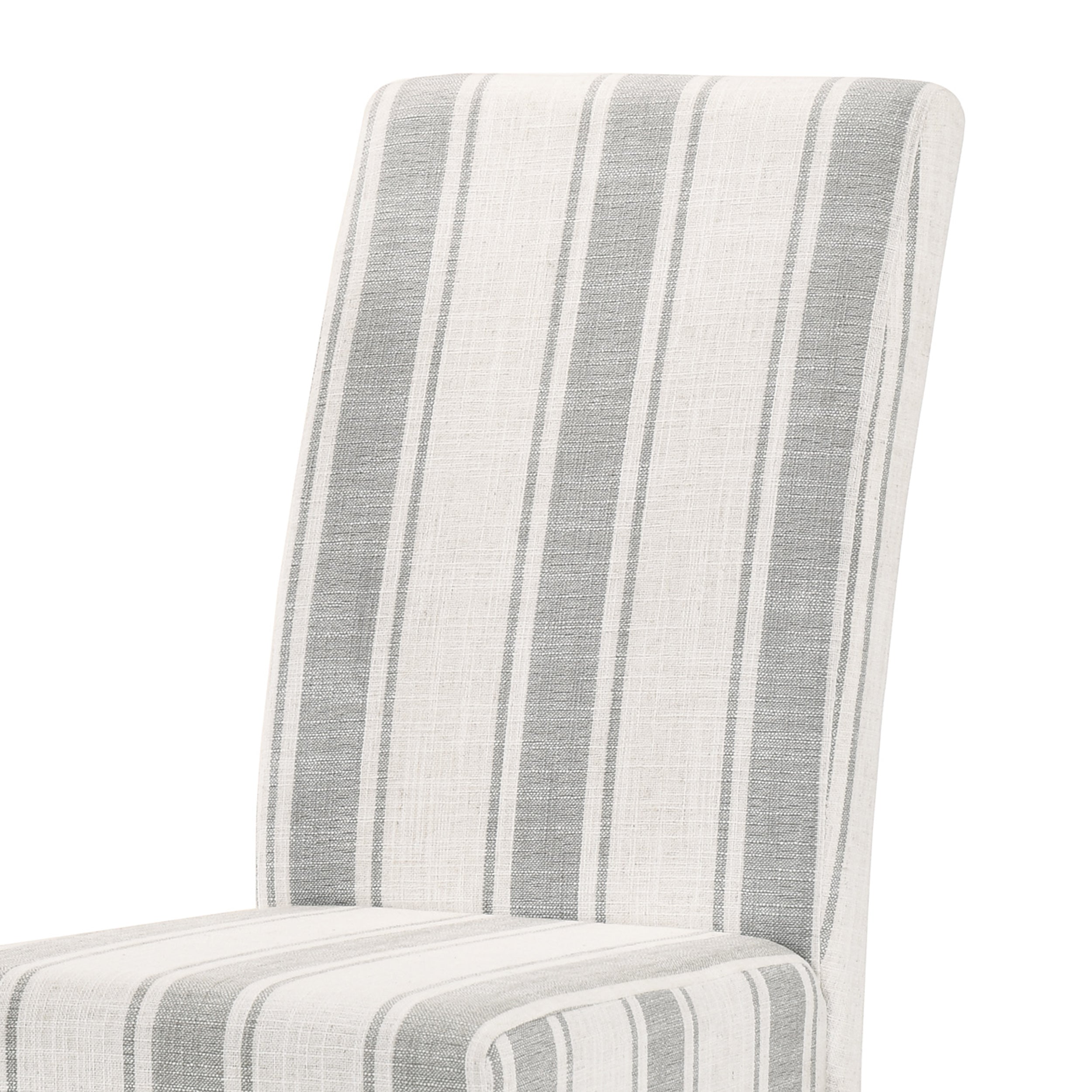 Percival Contemporary Upholstered Striped Dining Chairs, Set of 2