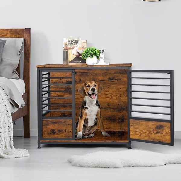 Dog Crate Furniture House Cage with Storage Indoor Living Room Bedroom Side End Table