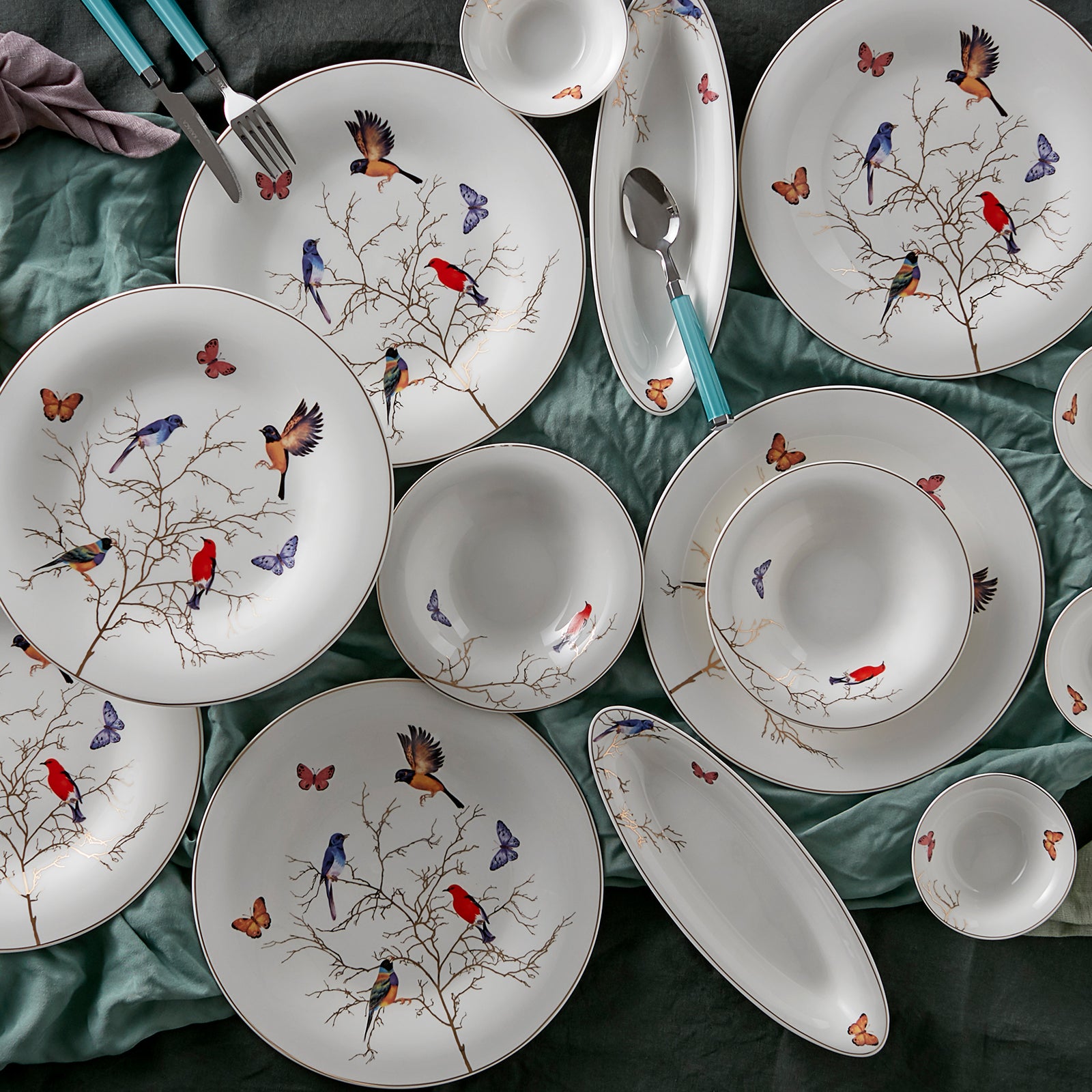 Karaca Fine Pearl Grace Black Mint İnci 14 Pieces Breakfast Set For 6 People 153.03.07.8703