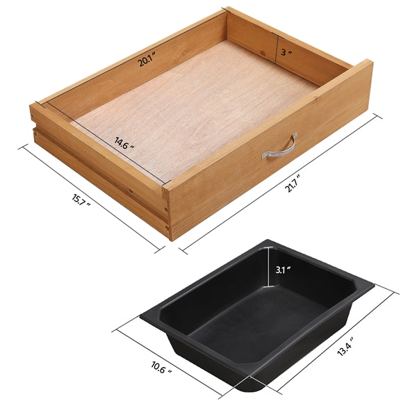 SmileMart Wooden Potting and Planter Workbench with Removable Sink Drawer