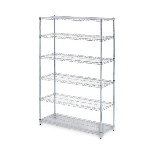 Alera NSF Certified 6-Shelf Wire Shelving Kit， 48w x 18d x 72h， Silver (SW664818SR)