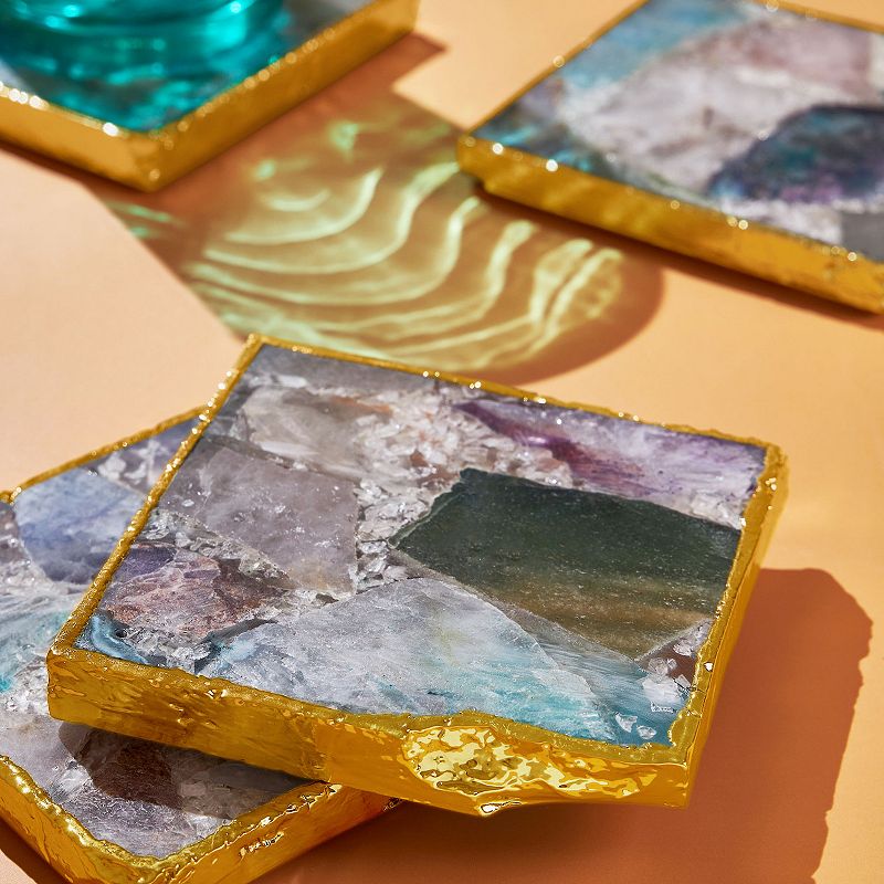 Radiance Composite Agate Coasters， Set of 4