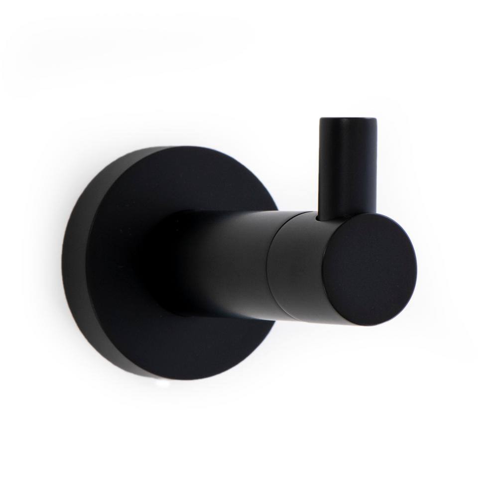 Italia Florence Wall Mounted Robe Hook in Matte Black FL9304