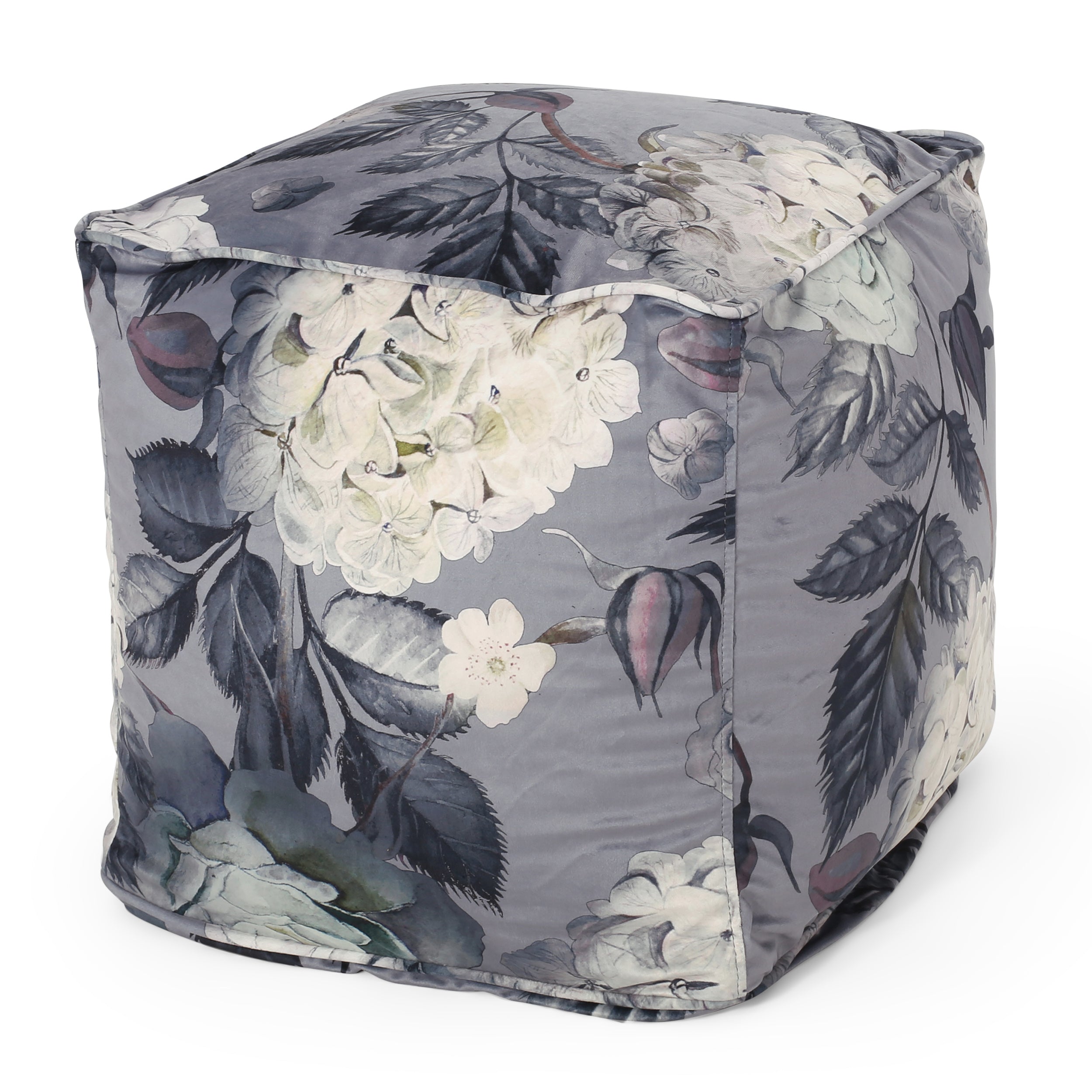 Amlin Traditional Fabric Flower Print Pouf