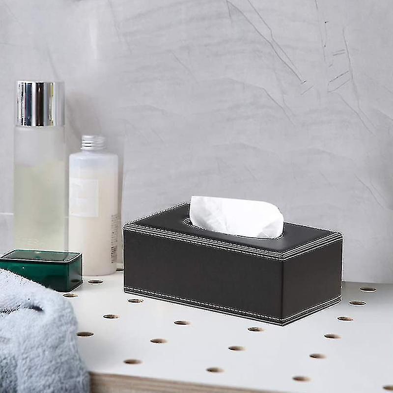 Leather Tissue Box Cover， Face Tissue Box， Modern Napkin Storage Box， Car Towel Box， Car Pu Leather