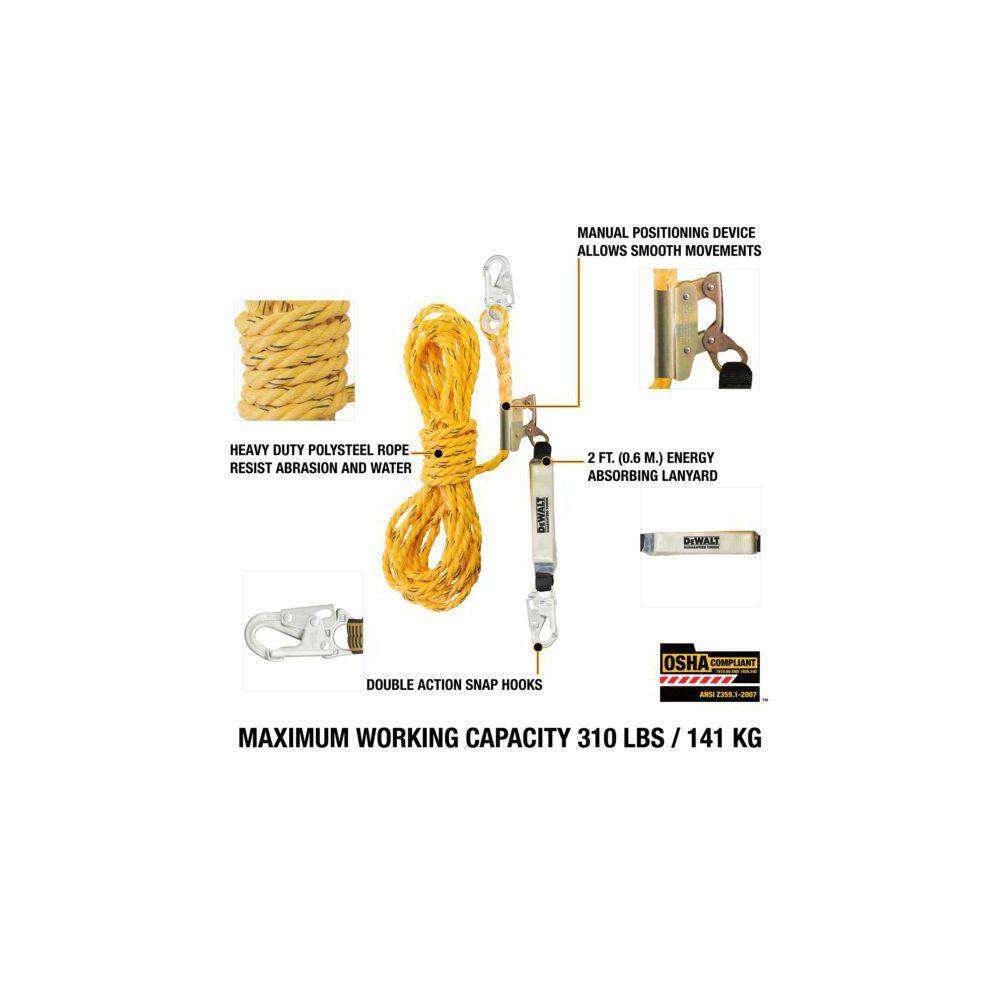 DW 50 in. Vertical Lifeline with Rope Adjuster DXFP210050