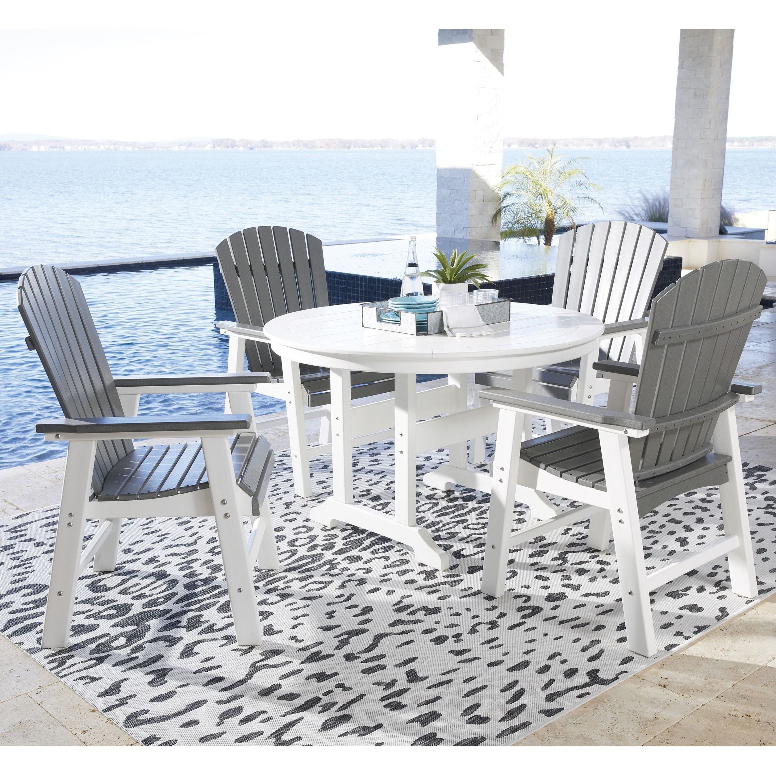 Poly White 48 Round Outdoor Dining Table