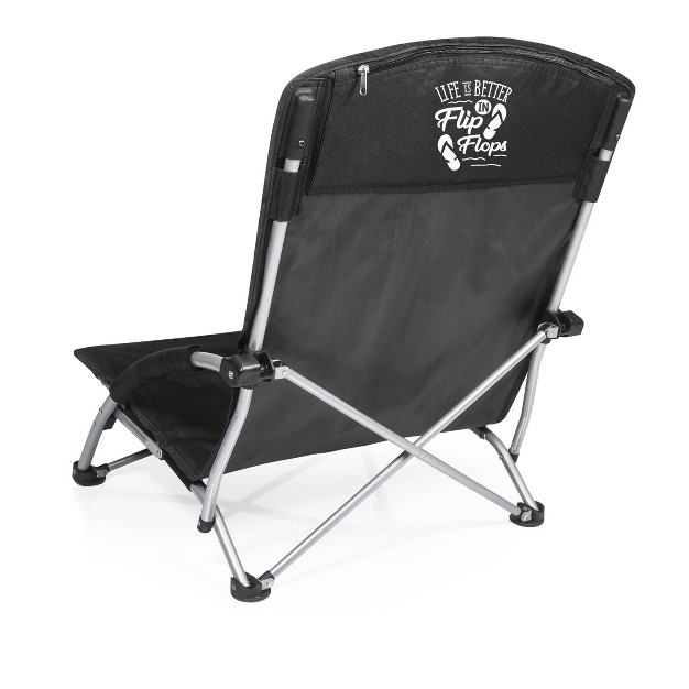 Picnic Time Tranquility Portable Beach Chair Black