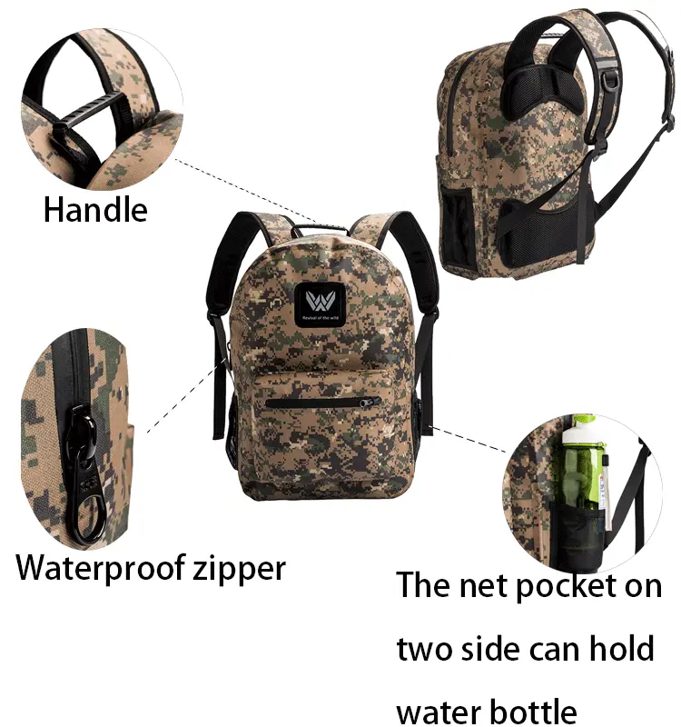 camouflage color 600D Manufacturers Outdoor Camping Waterproof School Bag Backpack