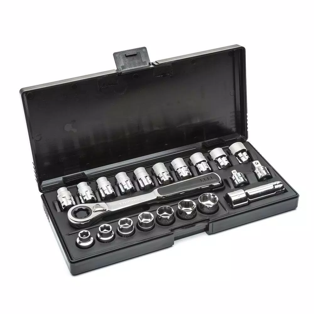 GEARWRENCH 3/8 in. Drive 6-Point Gear Ratchet and Socket Set (21-Piece) and#8211; XDC Depot