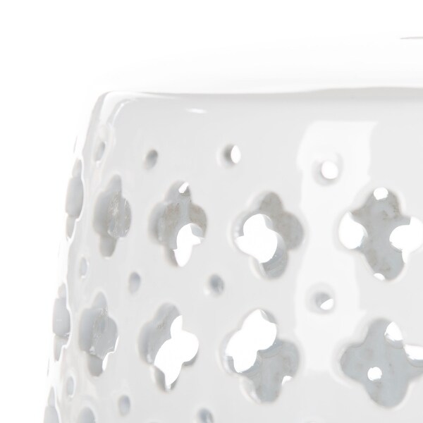 SAFAVIEH Lacey White Ceramic Decorative Garden Stool